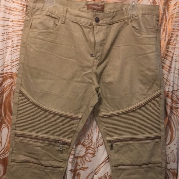 Crysp Demin Mens Khaki Pants - Picture 1 of 5